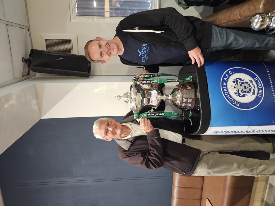 SMAC members with the Vertu Trophy at the Crown Oil Arena